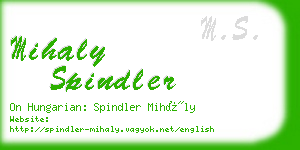 mihaly spindler business card